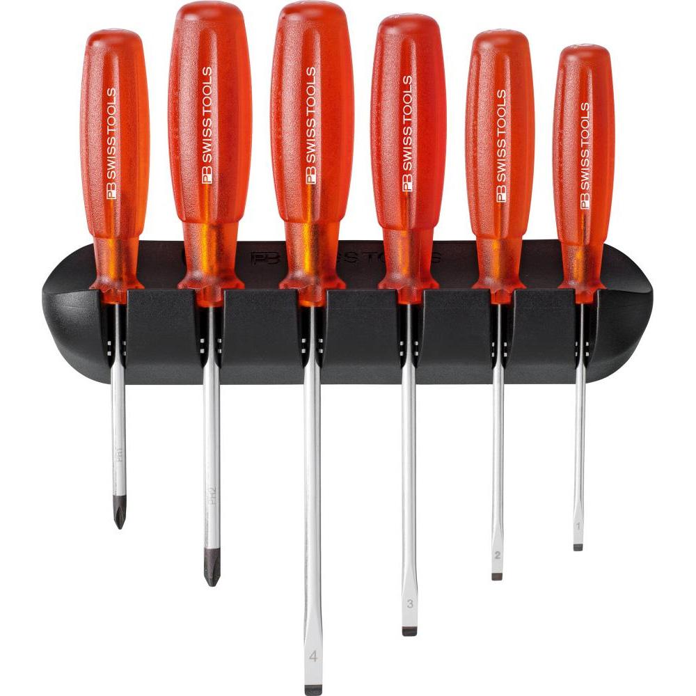 Schraubendreher-Satz 6-teilig Schlitz PH im Wandhalter Multi