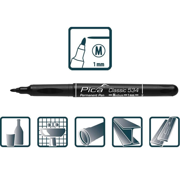 Pica Permanent-Pen, 1,0mm, schwarz