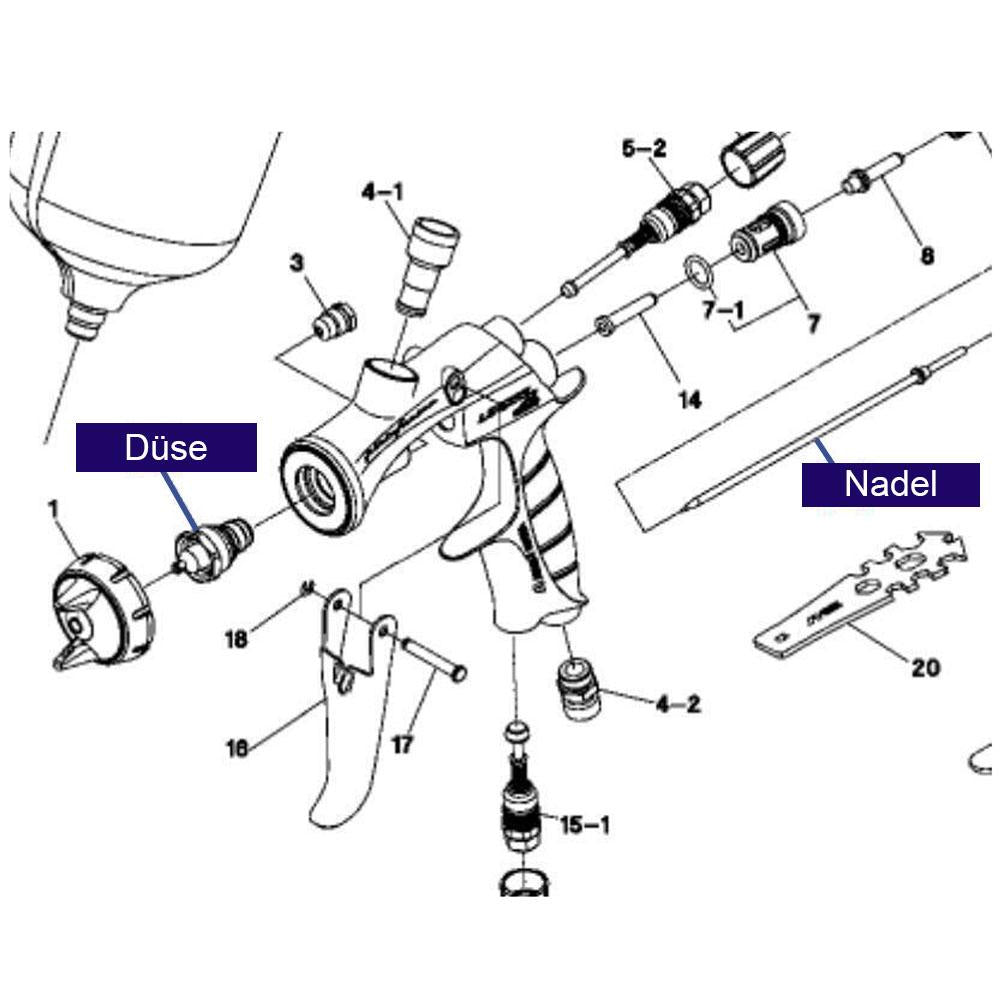Anest Iwata Düse + Nadel SET 1.4C WS-400 CLEAR 93506820