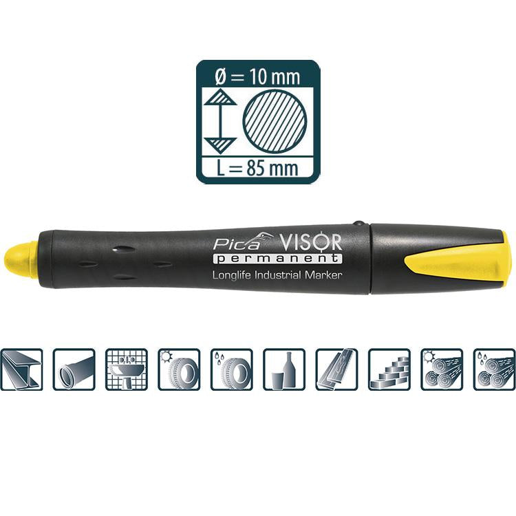 Permanentmarker VISOR Industrial gelb Pica