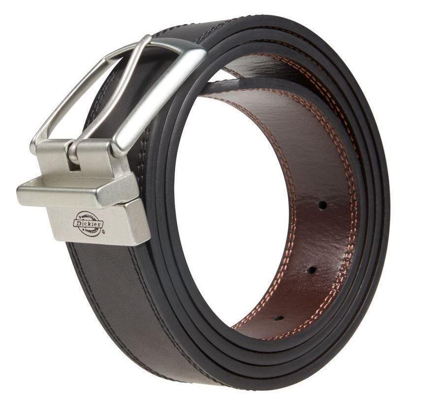 Dickies Ledergürtel SILVERTON, Schwarz / Braun, XL (Wendbar)
