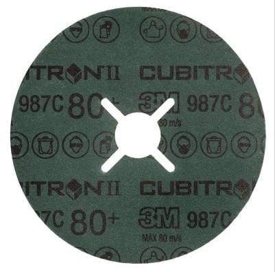 3M Cubitron II Fiberscheibe 987C, 125 mm, 22,23 mm, 80+