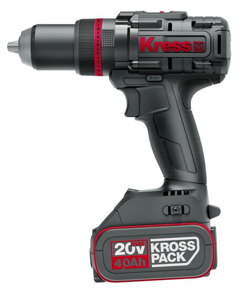 Kress 20V Akkuschlagbohrschrauber, 150Nm, 2*4.0Ah, Ladegerät