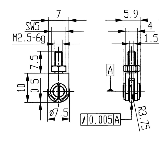 Messeinsatz Stahl Typ 22/ 7,5mm KÄFER