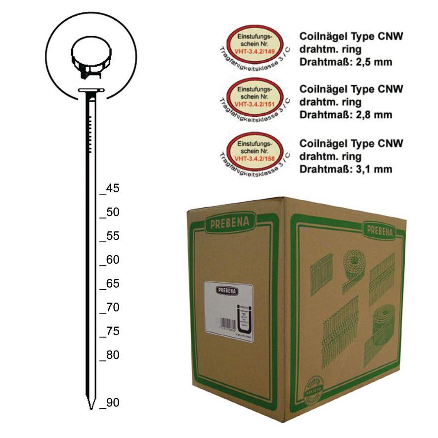 Prebena COILNÄGEL Blank Ringschaft 7.200 Stk