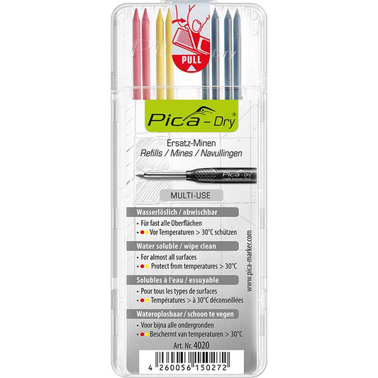 Minen-Set für Tieflochmarker Pica-Dry Graphit, gelb, rot Pic
