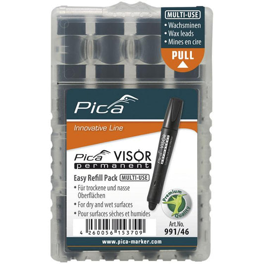 Minen-Set für Permanentmarker VISOR Industrial schwarz Pica