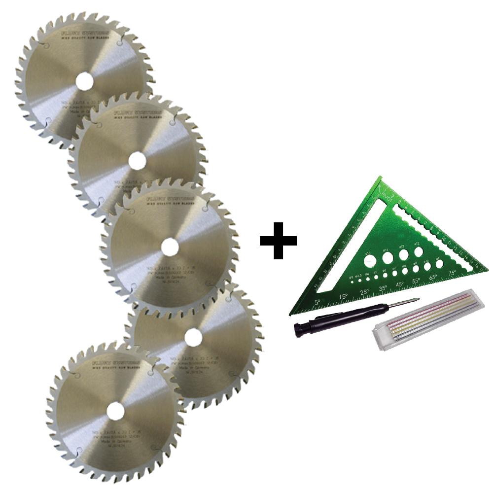 HW-Kreissägeblatt-SET 160mm 5 Stk. 160x2,6/1,6x20mm Z48 WZ