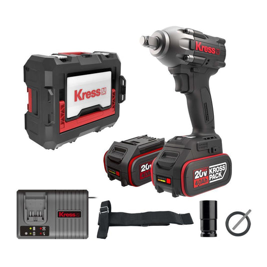 Kress 20V Akkuschlagschrauber 1/2", 300Nm, 2*4.0Ah, Ladegerä