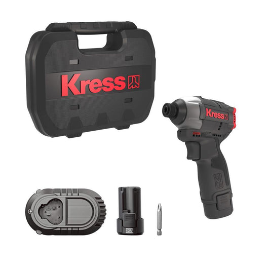 Kress 12V Akkuschlagschrauber 1/4" 140Nm, 2*2.0Ah, Ladegerät