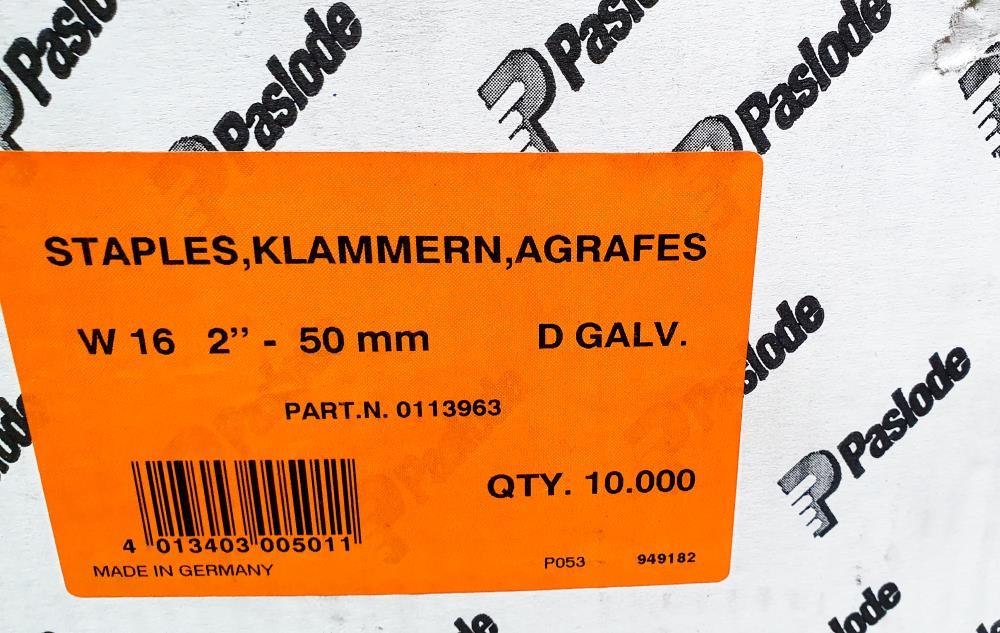 Paslode Klammern W 16 2 - 50 mm D Galv. (10.000 Stk)